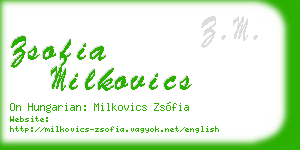 zsofia milkovics business card
