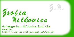 zsofia milkovics business card